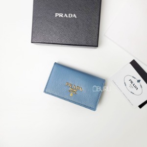 프라다 비텔로무브 똑딱이 카드 지갑 스카이 블루 하늘색 풀구성품